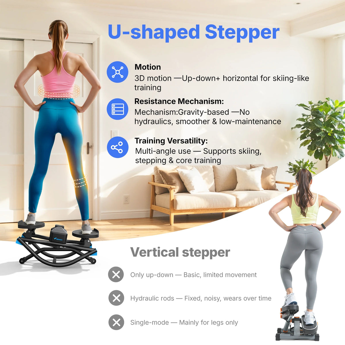 MERACH Rocking Stepper With Ab Twist Board for Core Workouts