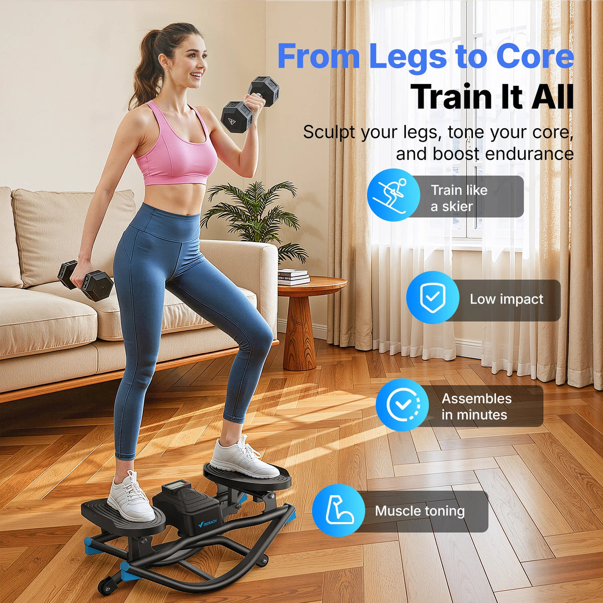 MERACH Rocking Stepper With Ab Twist Board for Core Workouts