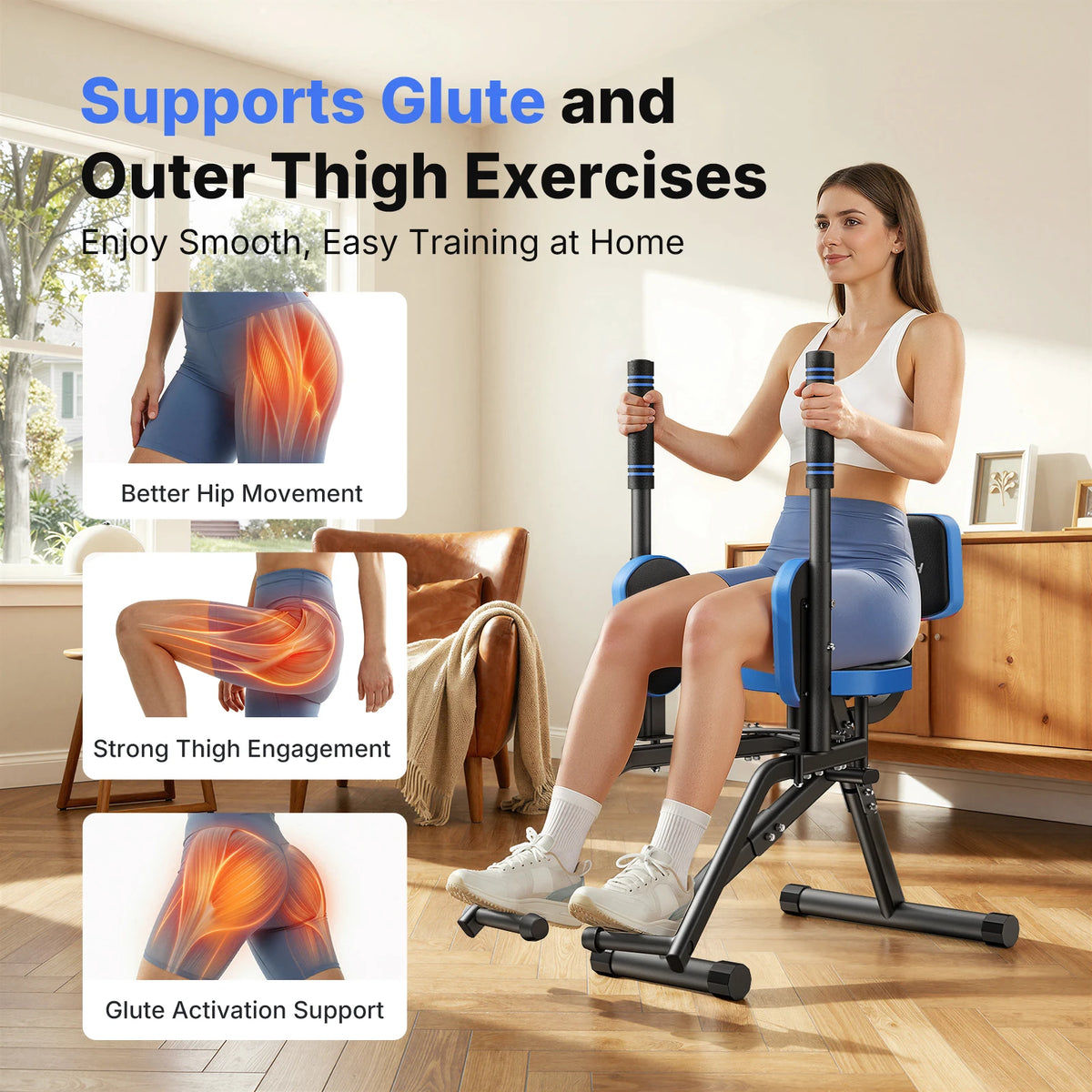 Merach Hip Abductor Leg Adductor Trainer Machine With Bands