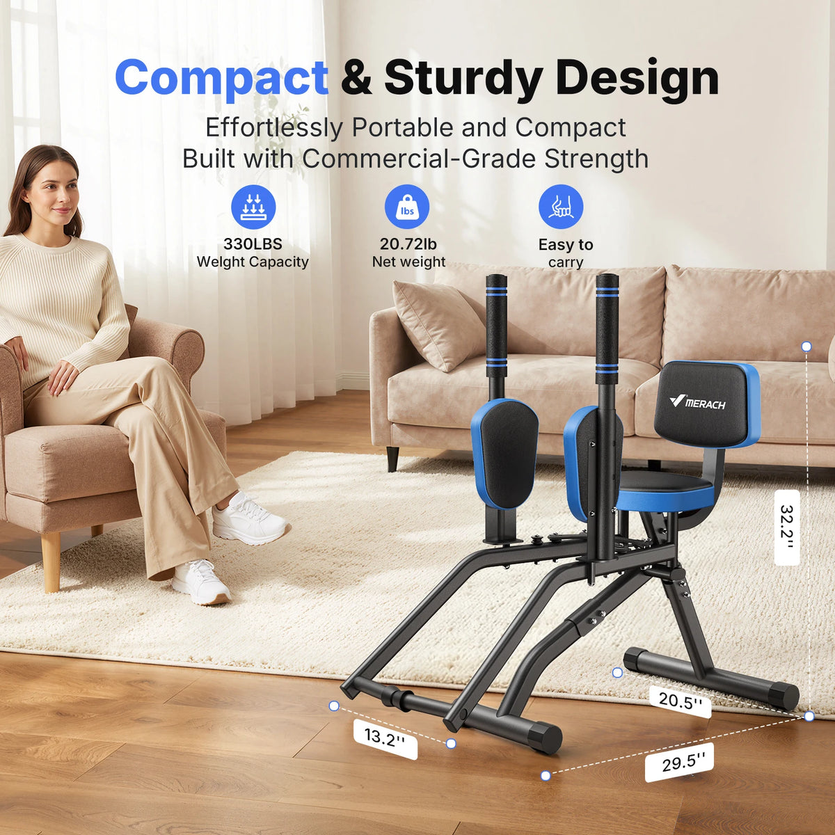 Merach Hip Abductor Leg Adductor Trainer Machine With Bands
