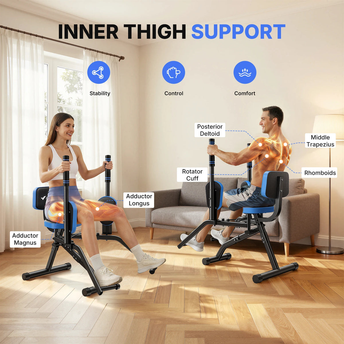 Merach Hip Abductor Leg Adductor Trainer Machine With Bands