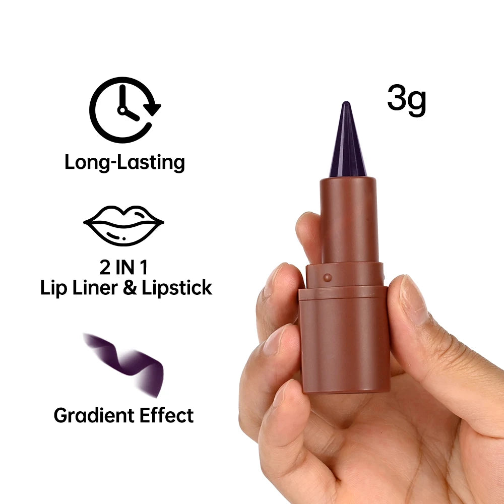 Ibcccndc Gradient Lip Crayon Waterproof Matte Contour Liner Tint