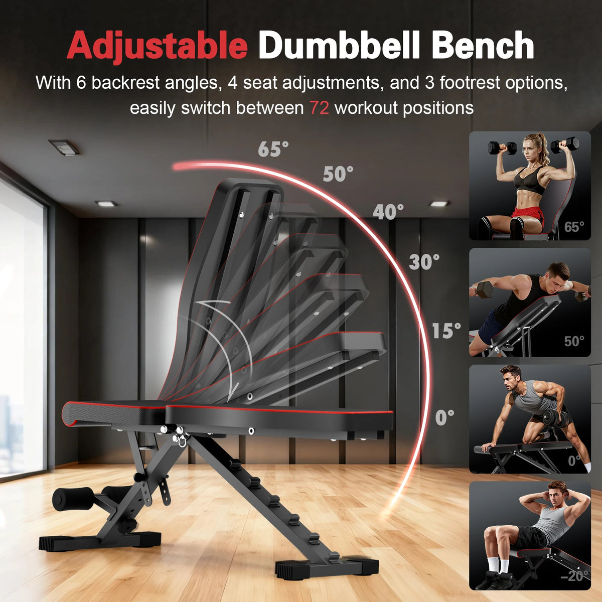 Multifunctional Adjustable Weight Bench For Home Gym Training