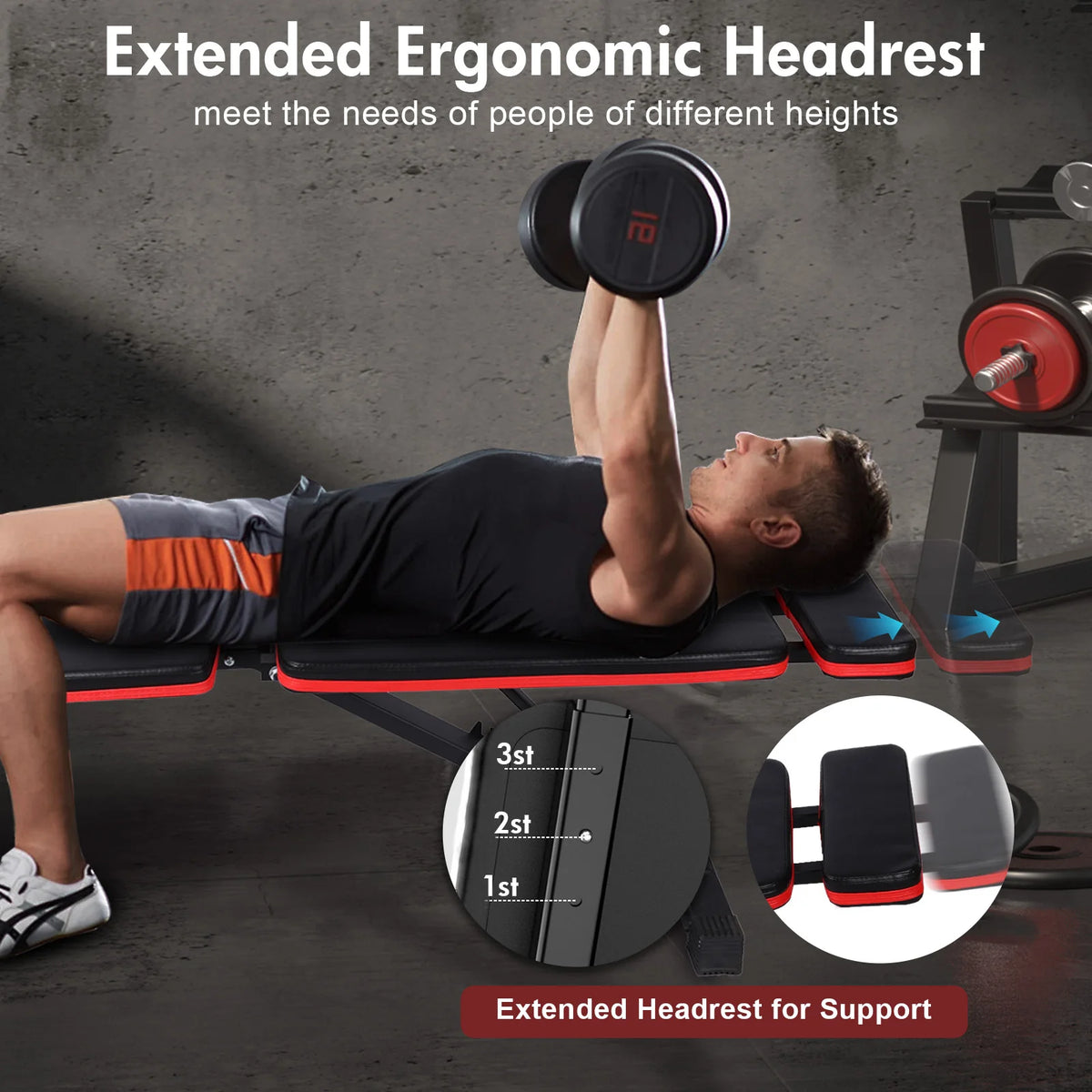 Foldable Adjustable Weight Bench For Incline Decline Strength Training