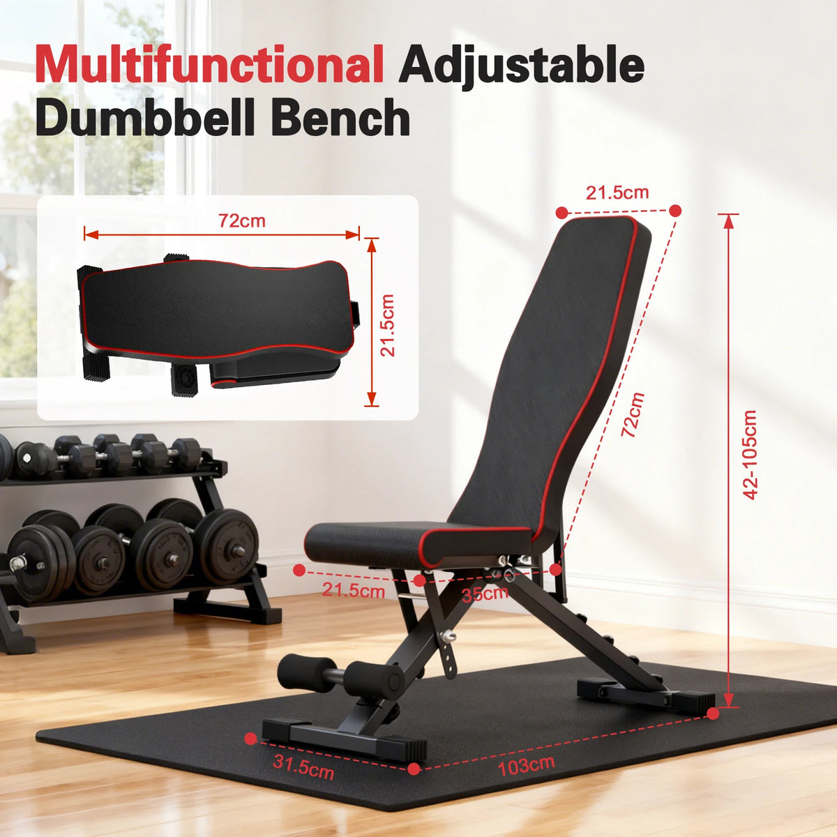 Multifunctional Adjustable Weight Bench For Home Gym Training