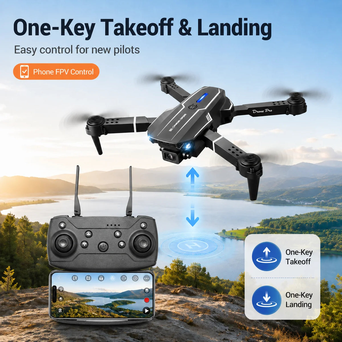 ZNLYRION Foldable Drone Quadcopter With 4K Dual Camera And FPV