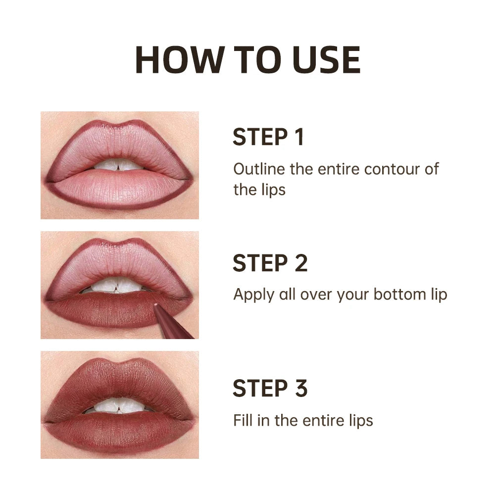 Ibcccndc Gradient Lip Crayon Waterproof Matte Contour Liner Tint