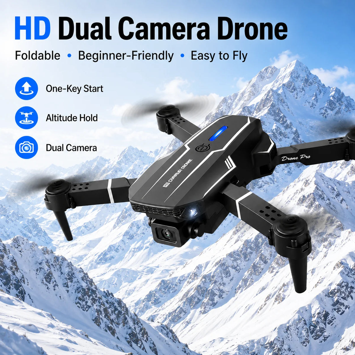 ZNLYRION Foldable Drone Quadcopter With 4K Dual Camera And FPV
