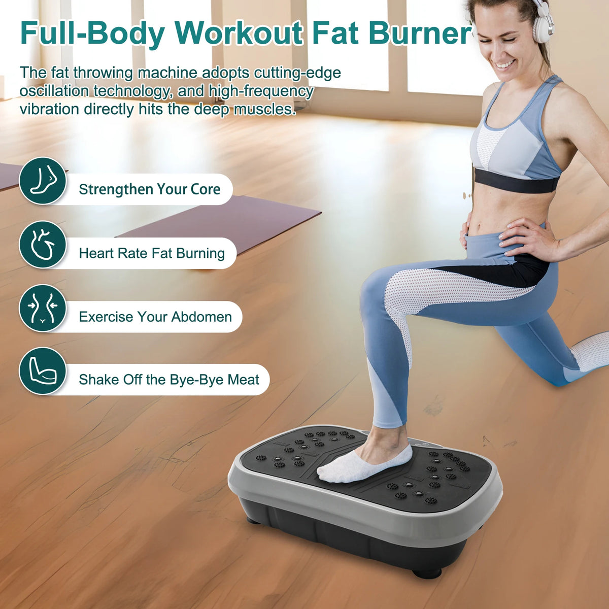 Portable Whole Body Vibration Plate Exercise Machine For Home