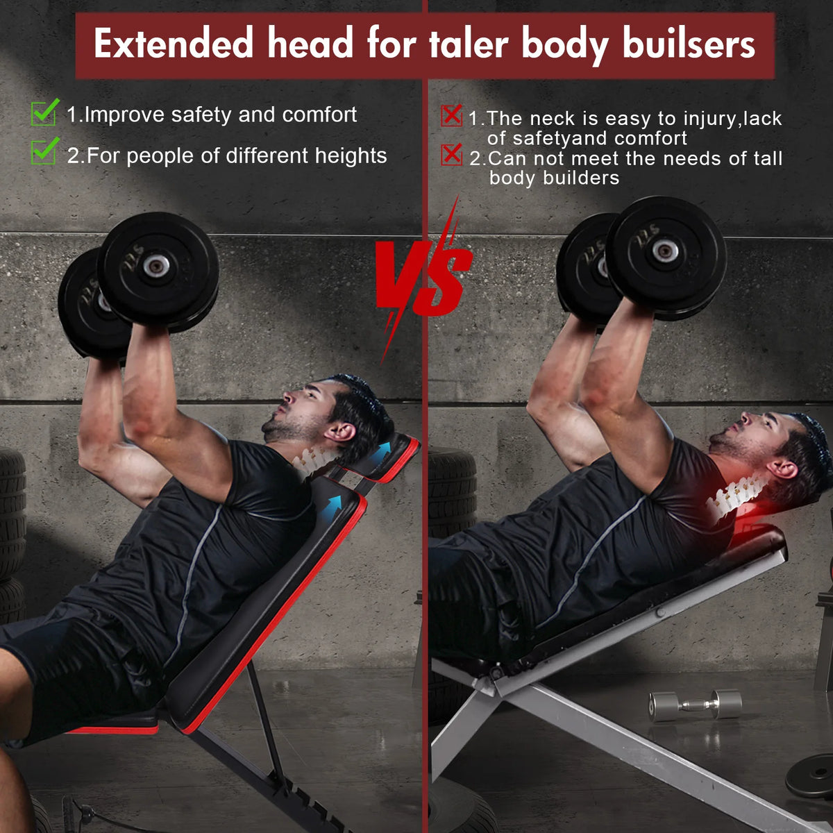 Foldable Adjustable Weight Bench For Incline Decline Strength Training