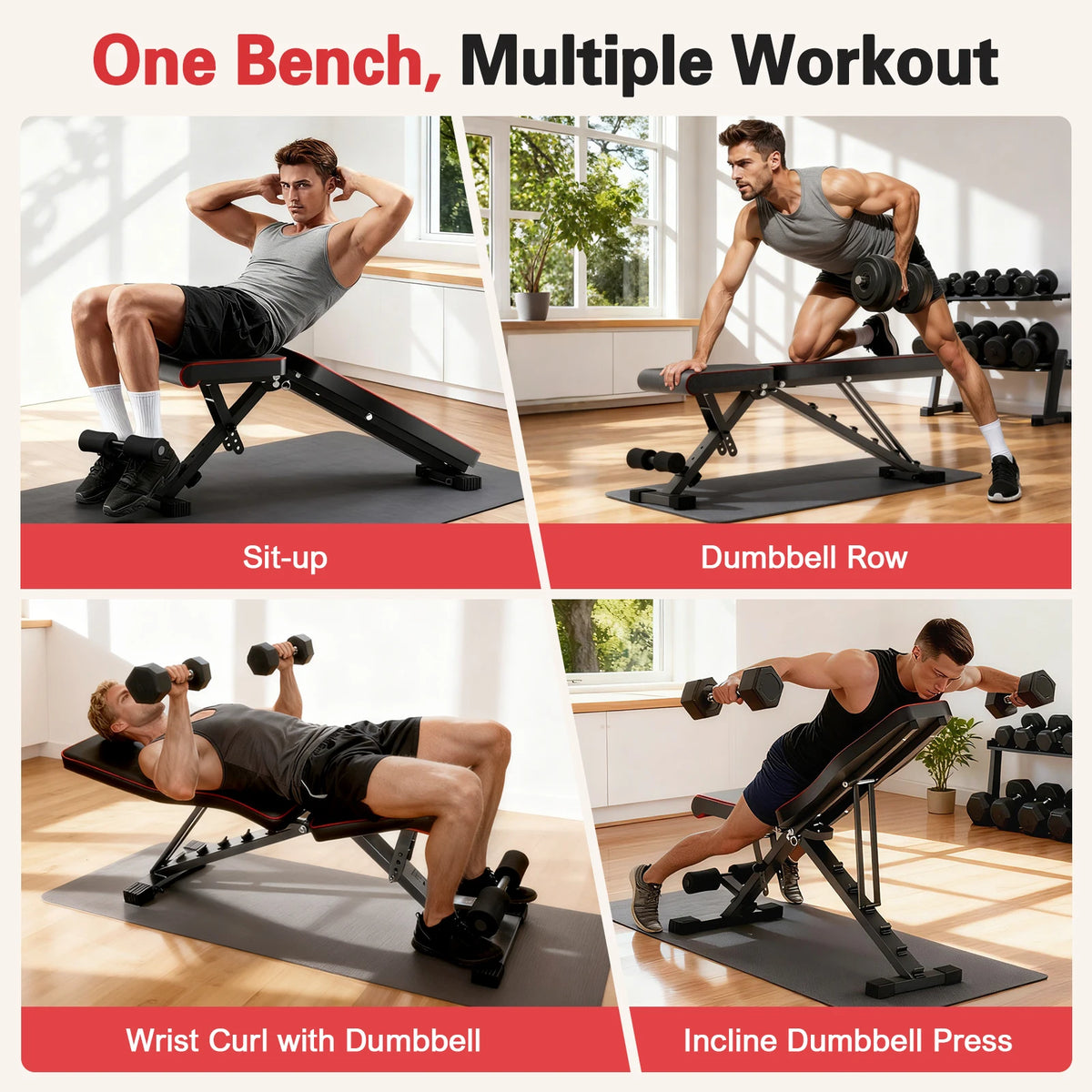 Multifunctional Adjustable Weight Bench For Home Gym Training
