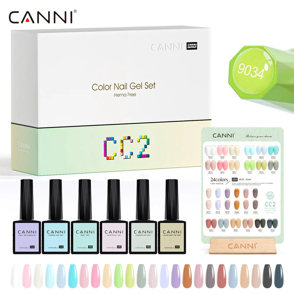 Canni TPO Free HEMA Free Gel Polish Manicure Nail Art Kit