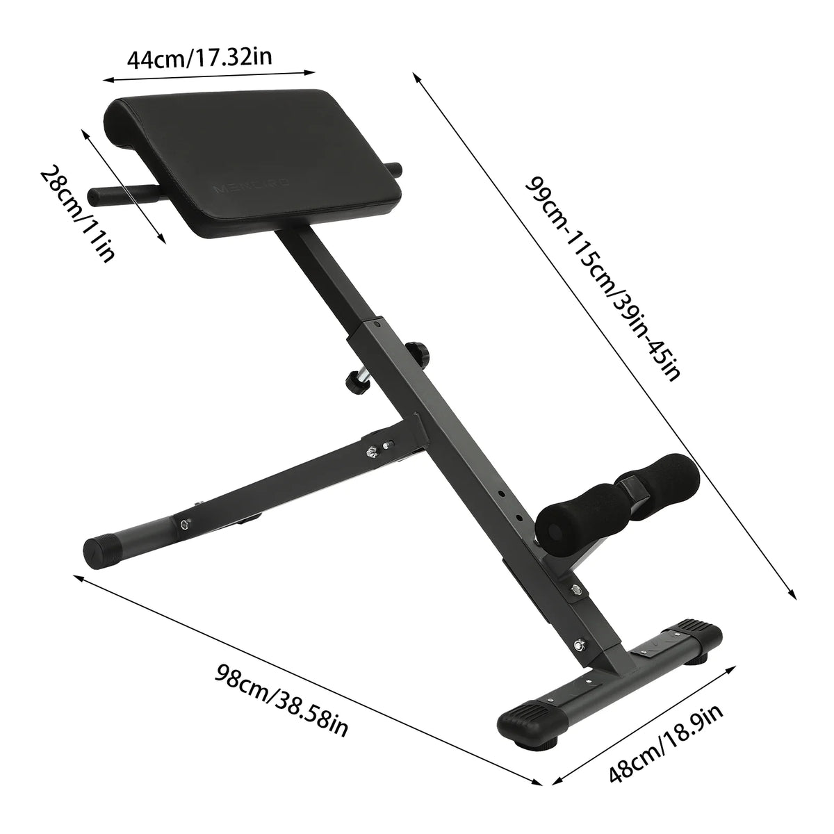 Bymaocar Adjustable Hyperextension Roman Chair for Home Gym Fitness