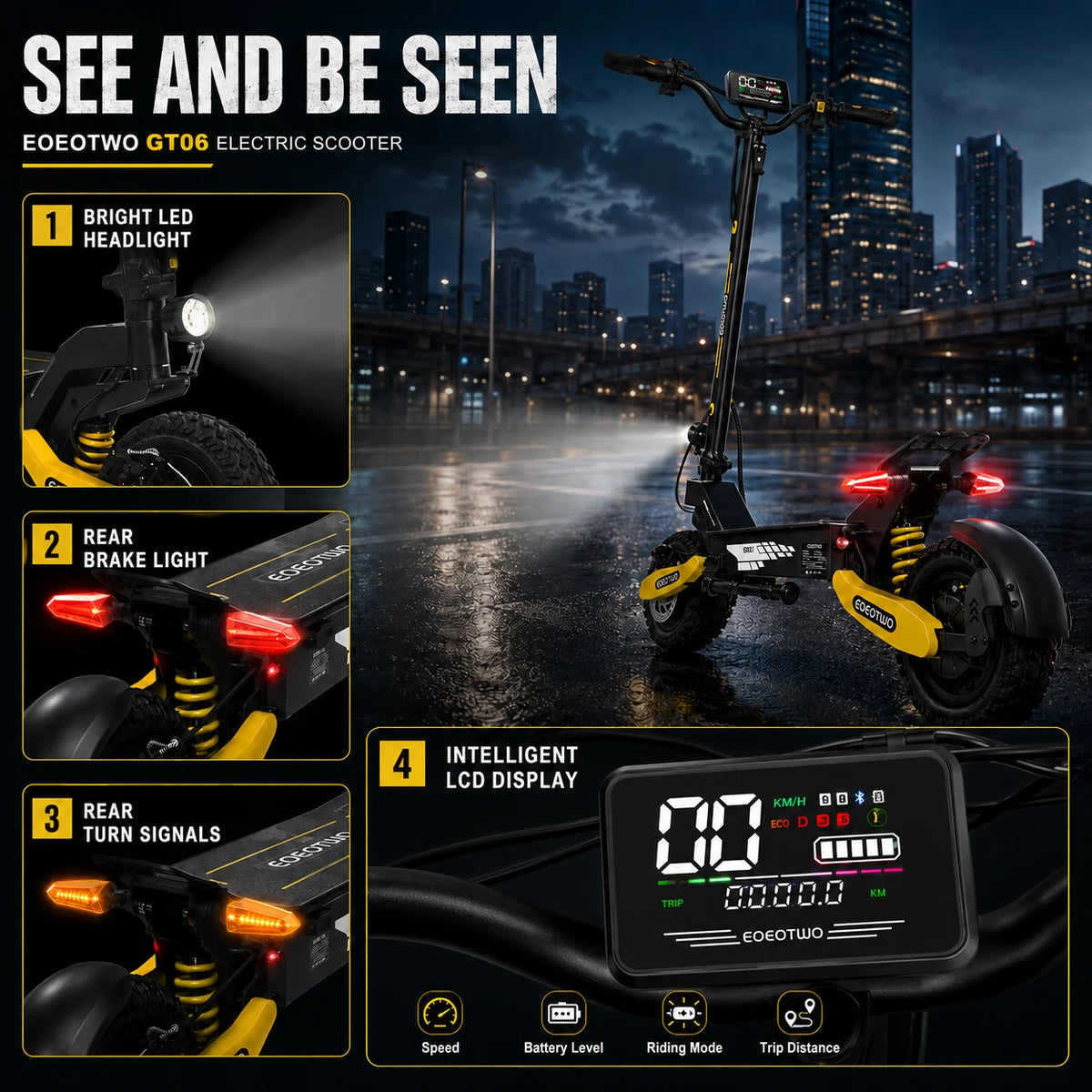 Eoeotwo 1200w Off Road Electric Scooter 30 Mph