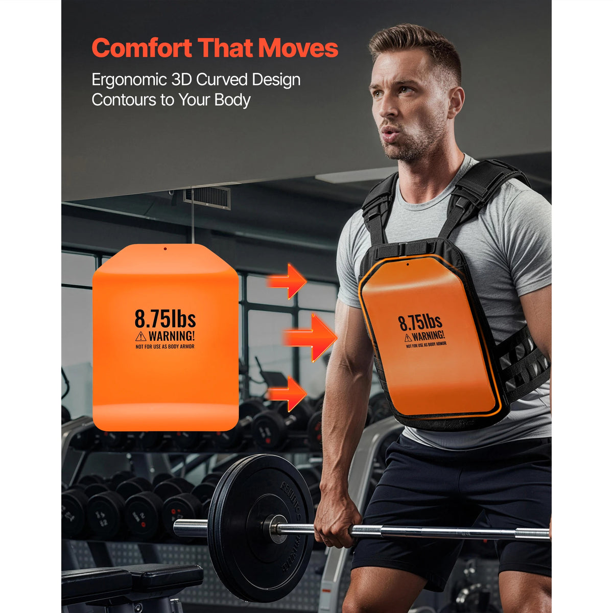 SucceBuy Curved Steel Tactical Weight Vest Plates for Strength Training