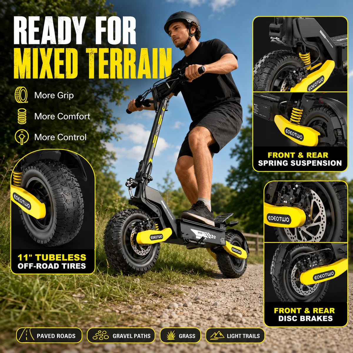 Eoeotwo 1200w Off Road Electric Scooter 30 Mph