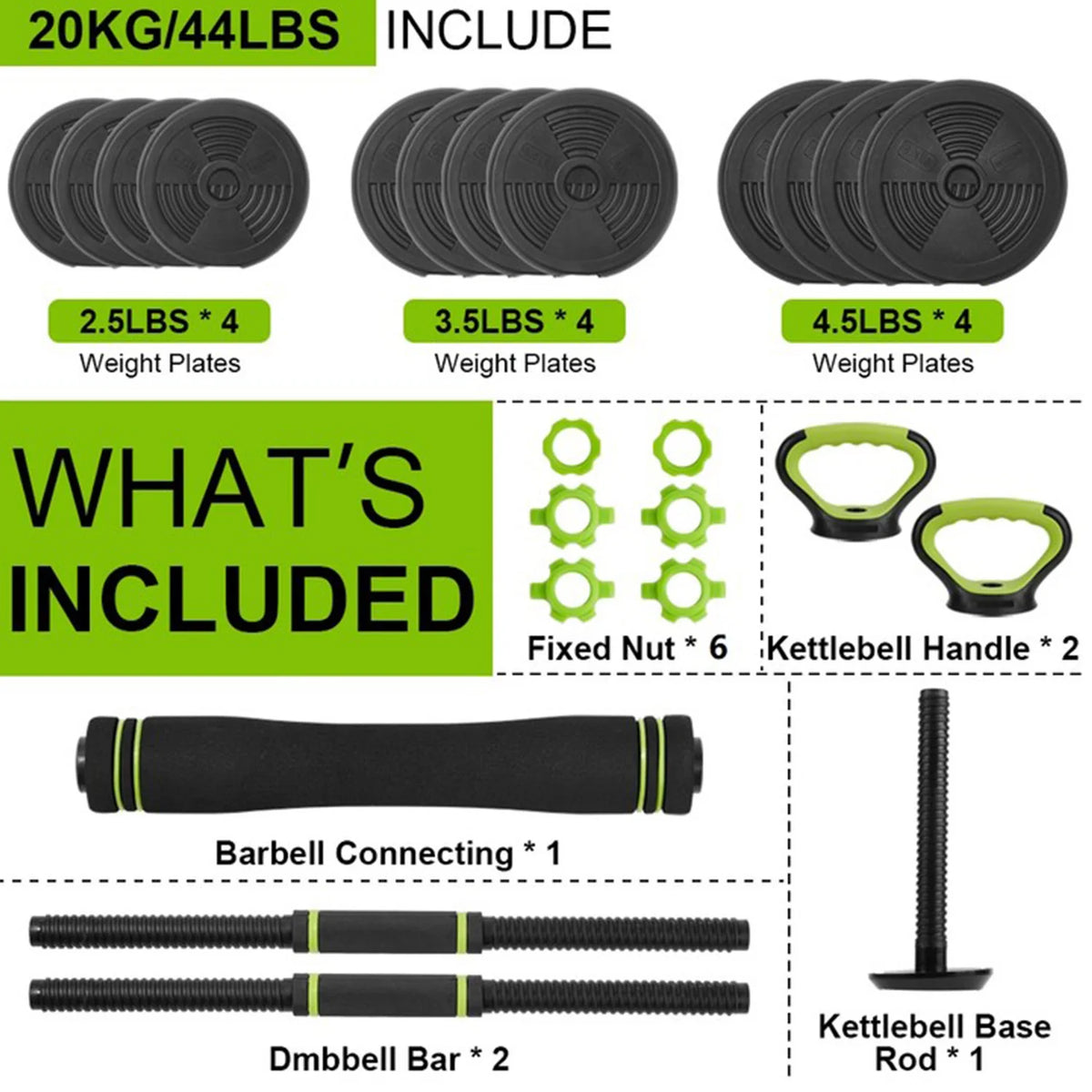 HiMISS 4-in-1 Adjustable Dumbbell Set for Home Strength Training
