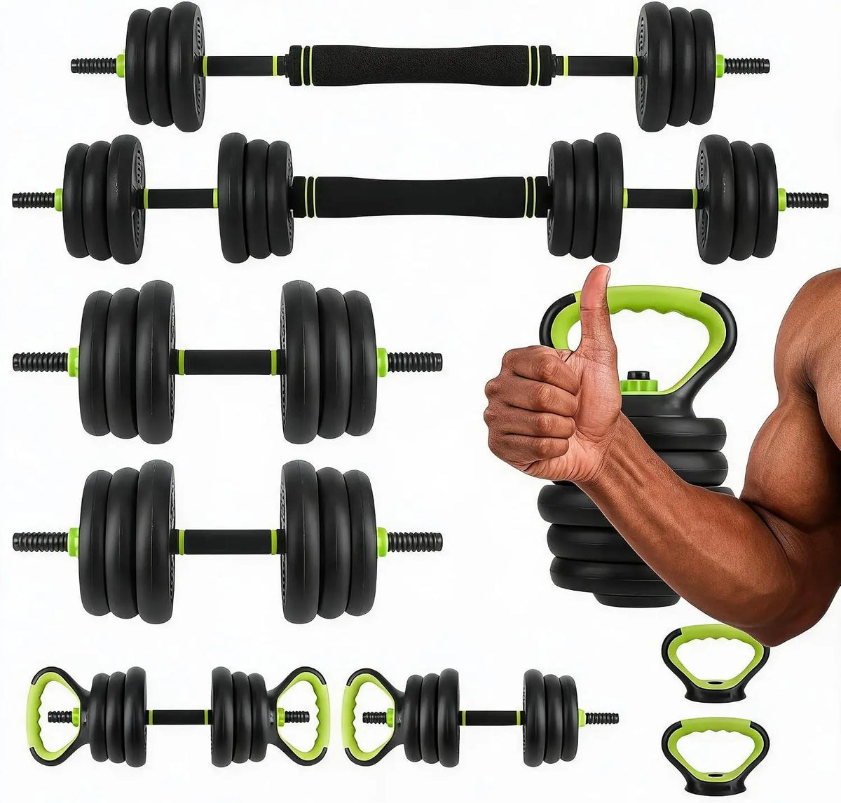 HiMISS 4-in-1 Adjustable Dumbbell Set for Home Strength Training