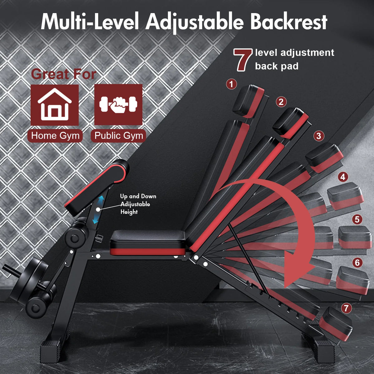 Foldable Adjustable Weight Bench For Incline Decline Strength Training