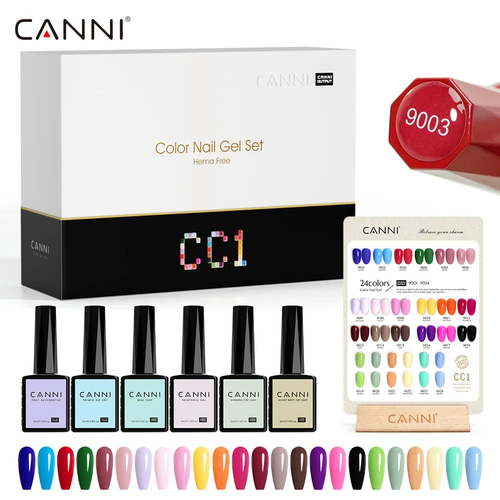 Canni TPO Free HEMA Free Gel Polish Manicure Nail Art Kit