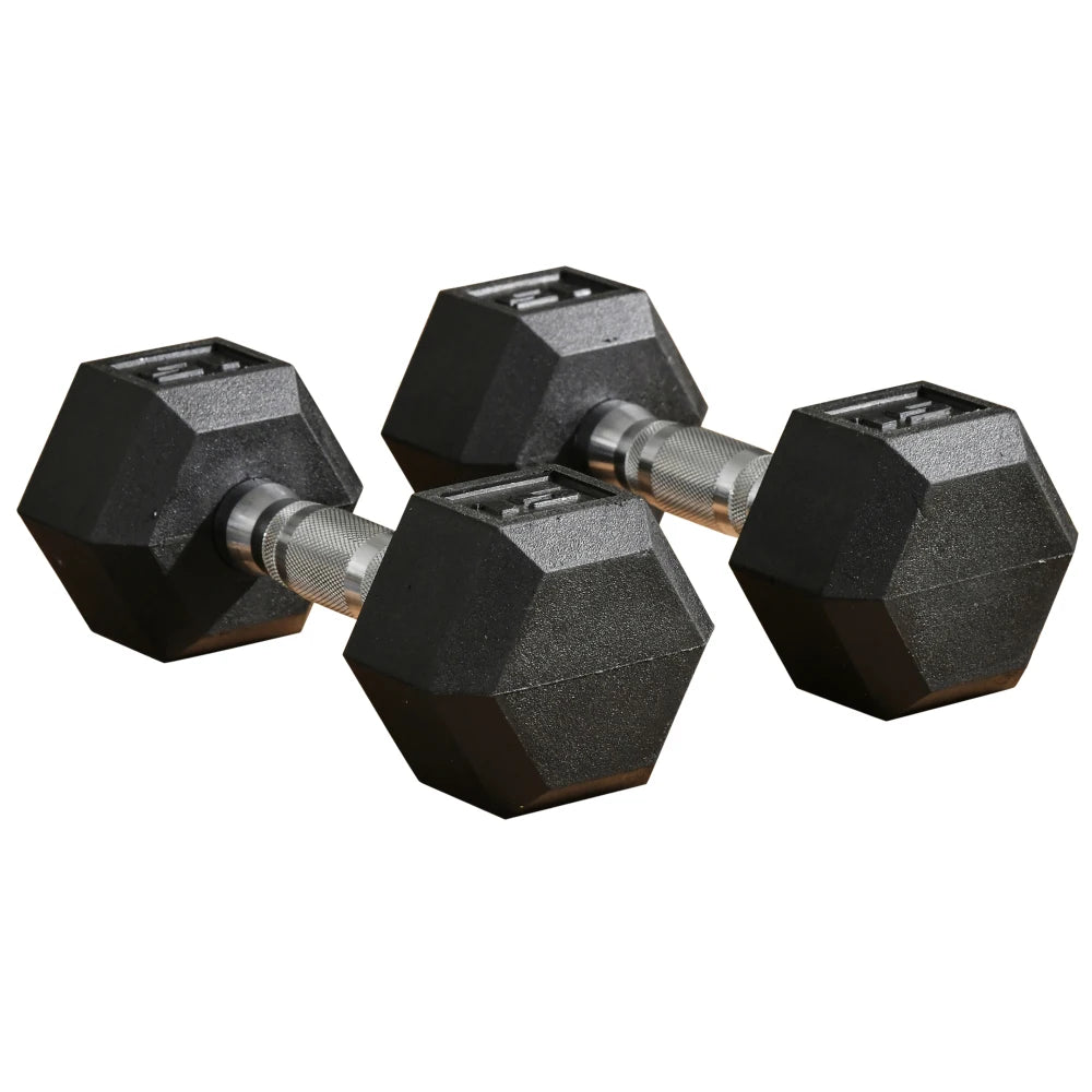 Soozier Rubber Hex Dumbbells With Non Slip Handles For Workouts