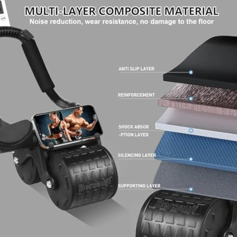 Automatic Rebound Ab Roller Wheel With Knee And Elbow Support