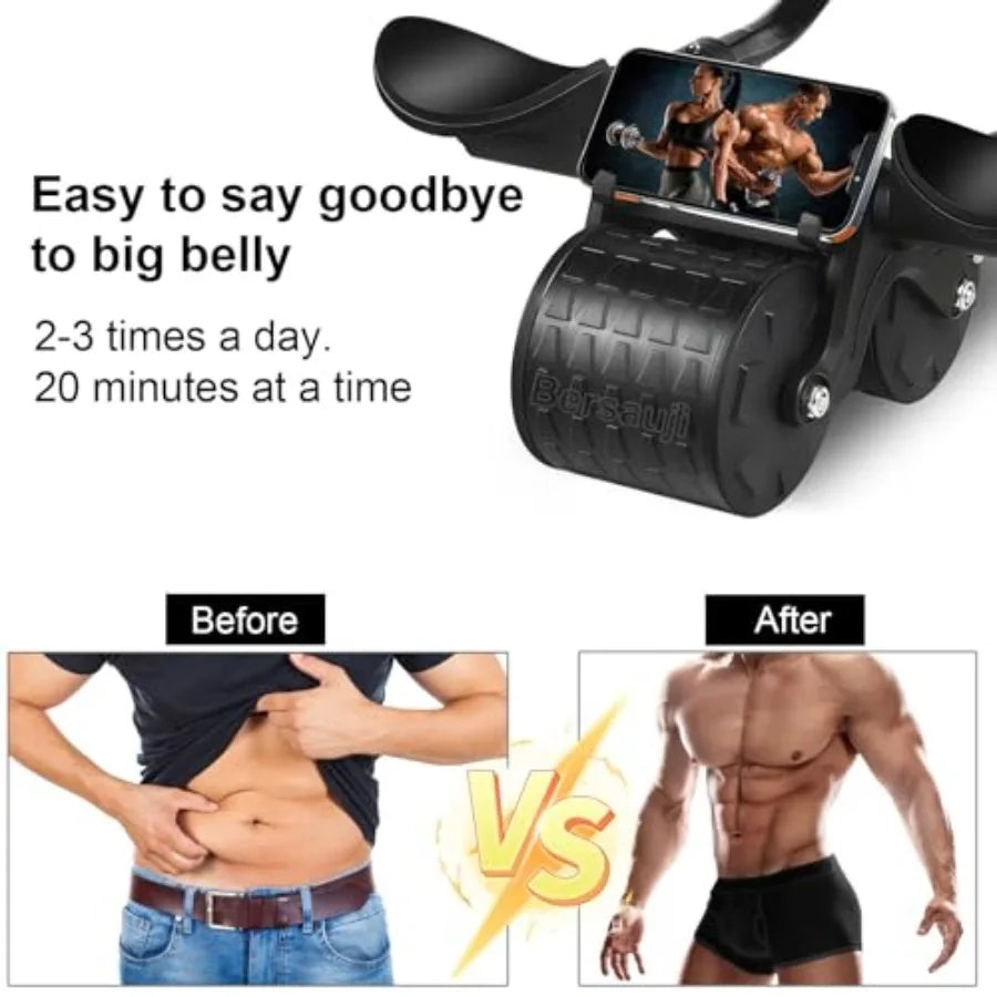 Automatic Rebound Ab Roller Wheel With Knee And Elbow Support