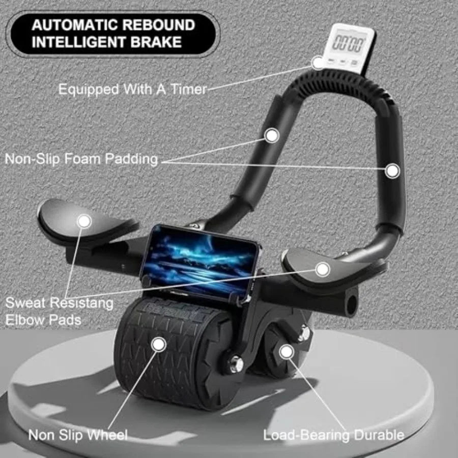 Automatic Rebound Ab Roller Wheel With Knee And Elbow Support