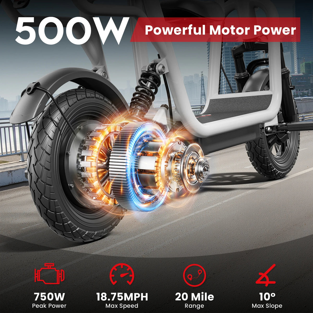 EILLEO Electric Scooter with Removable Child Seat and LCD Display