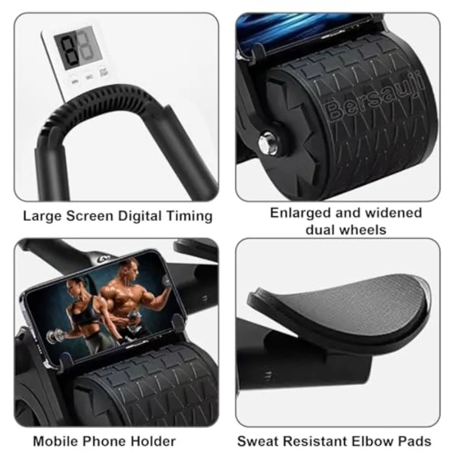 Automatic Rebound Ab Roller Wheel With Knee And Elbow Support