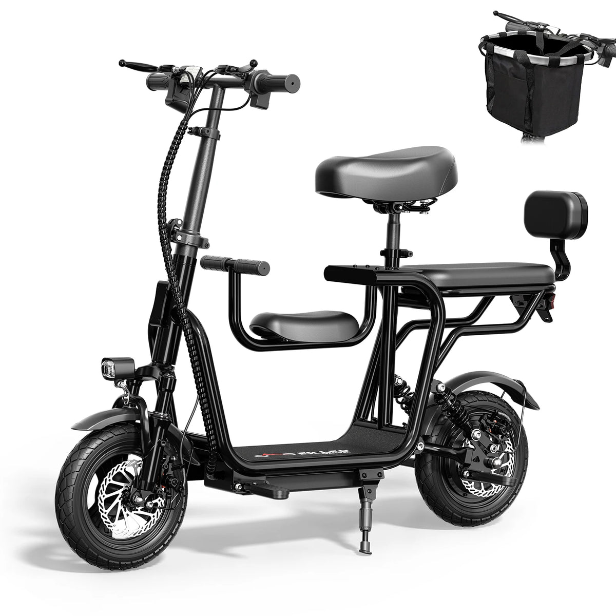 EILLEO Electric Scooter with Removable Child Seat and LCD Display