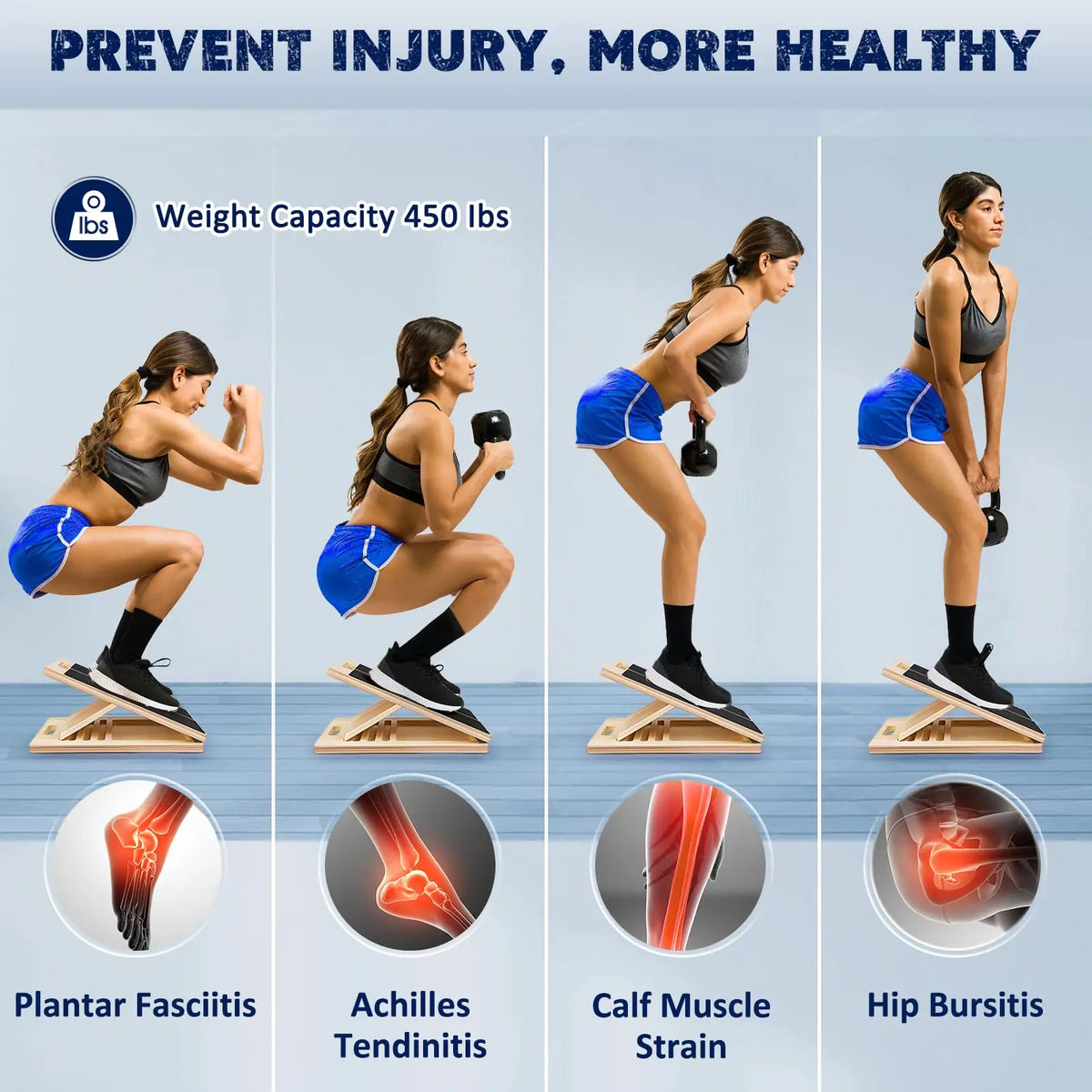 Adjustable Wooden Balance Board and Calf Stretcher for Strength Training