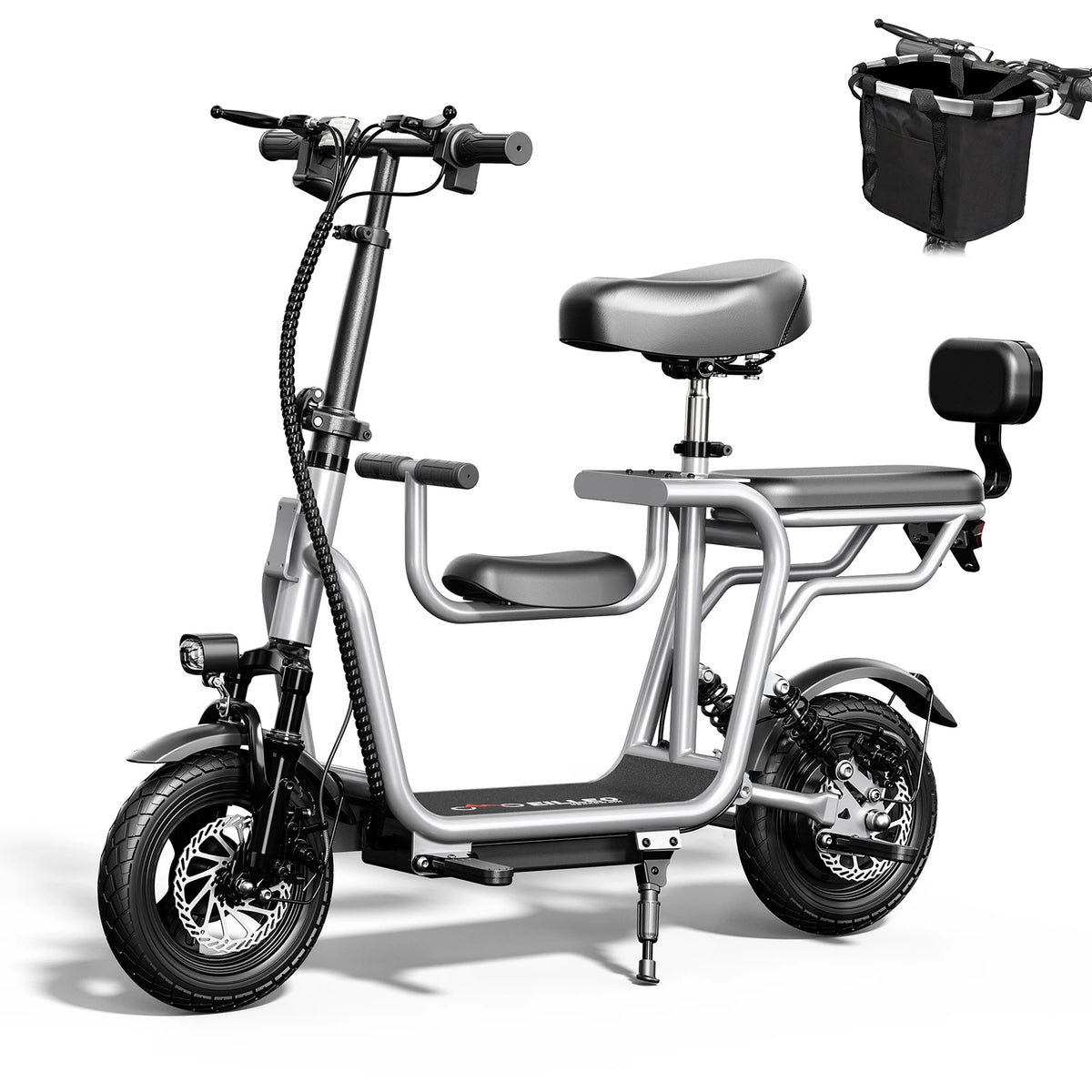 EILLEO Electric Scooter with Removable Child Seat and LCD Display
