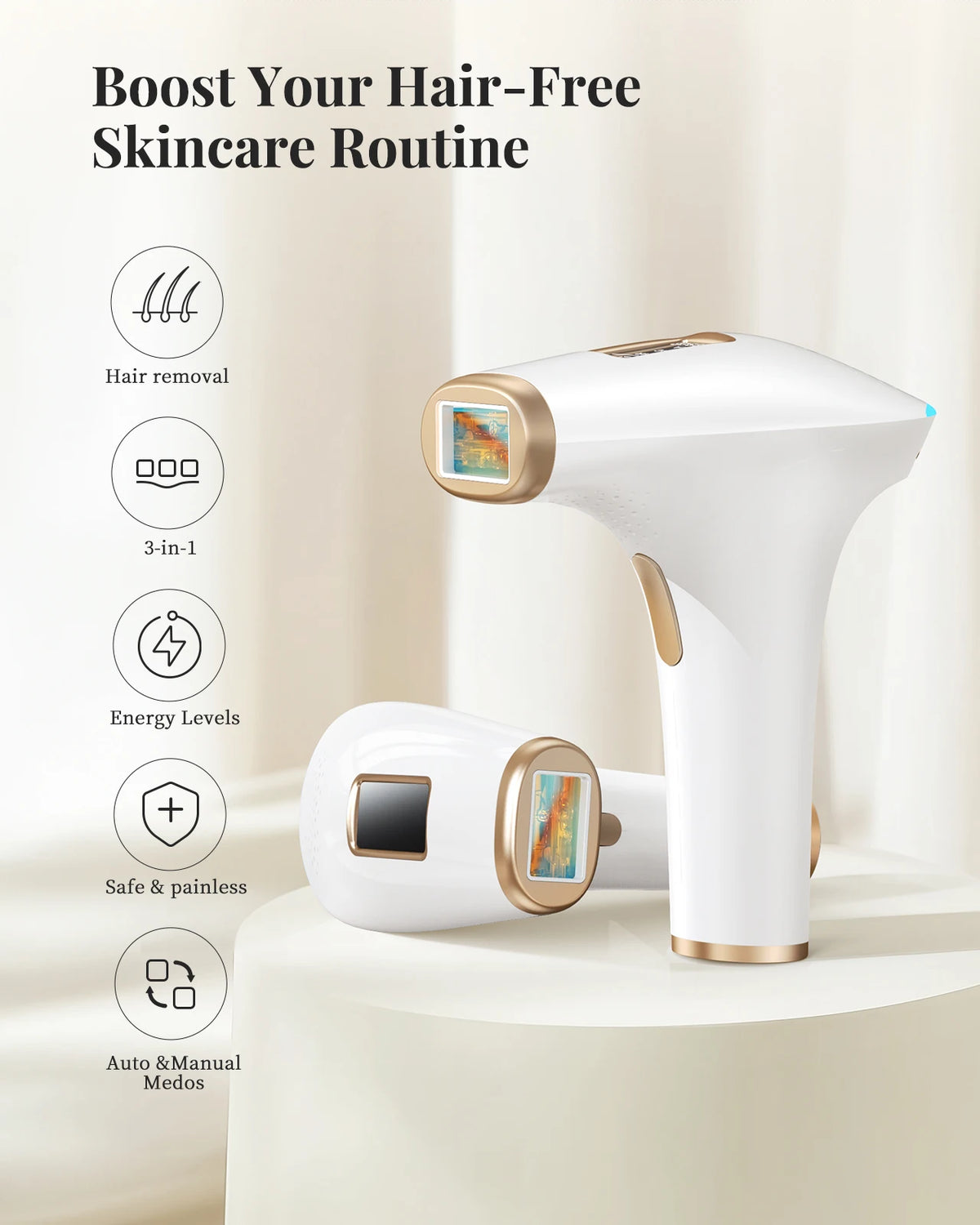 Lysmoski 3In1 IPL Hair Removal Device For Whole Body Use