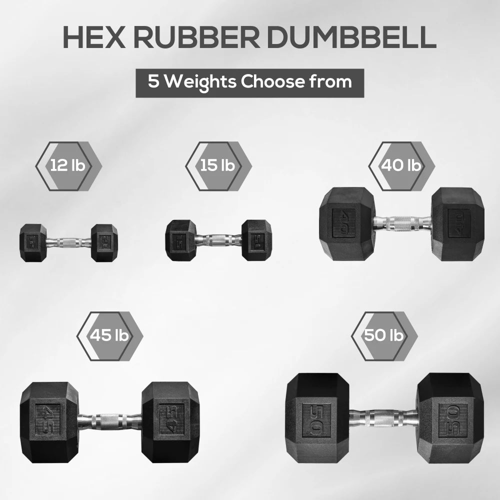 Soozier Rubber Hex Dumbbells With Non Slip Handles For Workouts