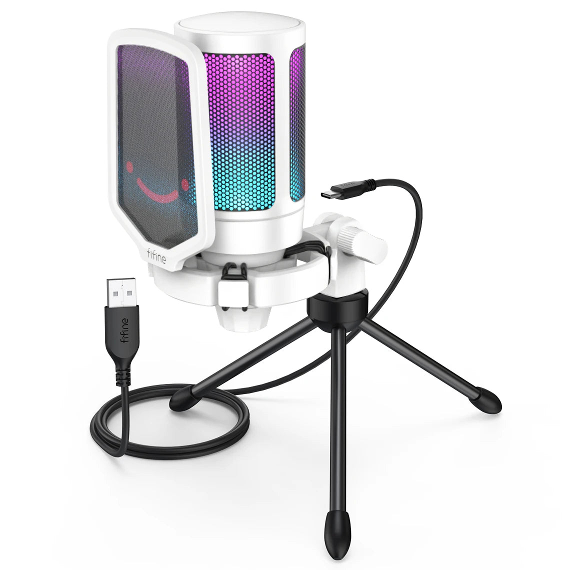FIFINE AmpliGame USB Gaming Microphone With Pop Filter Shock Mount