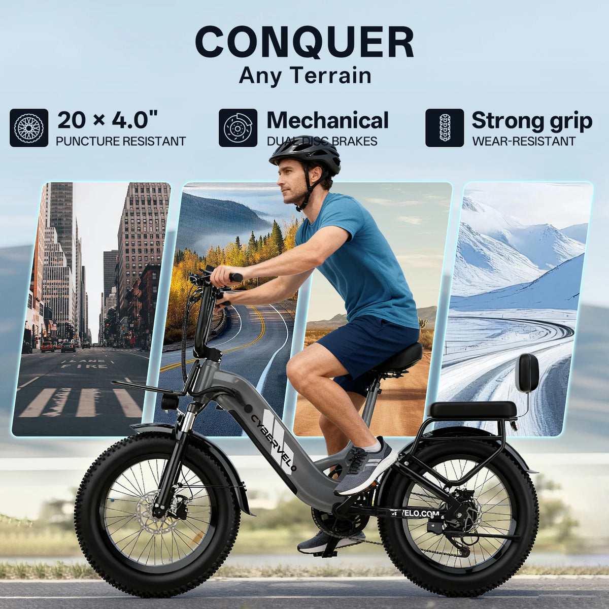 Cybervelo 1500W Step Thru Electric Bicycle 7 Speed Ebike