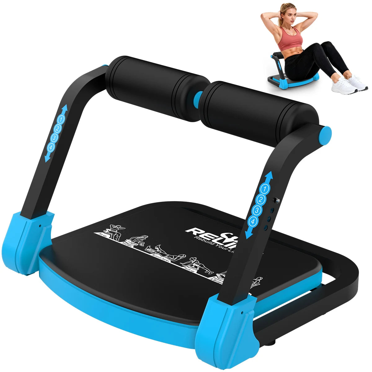 Adjustable Automatic Rebound Sit Up Machine For Core Training