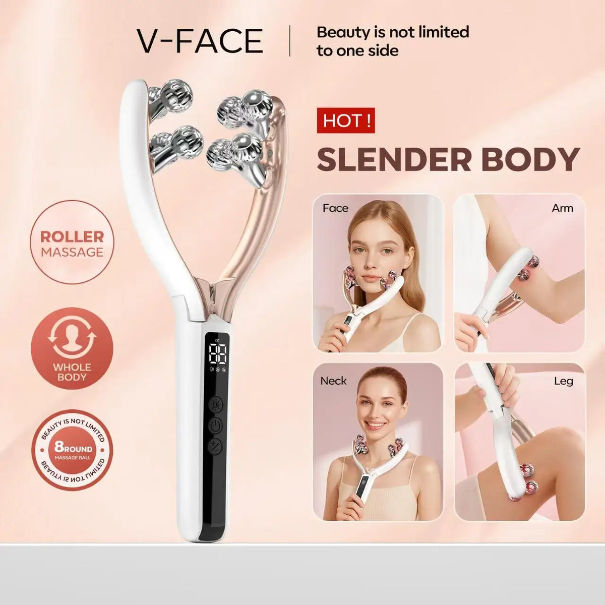Doge Vollar Rechargeable Lymphatic Facial Massager And Neck Roller