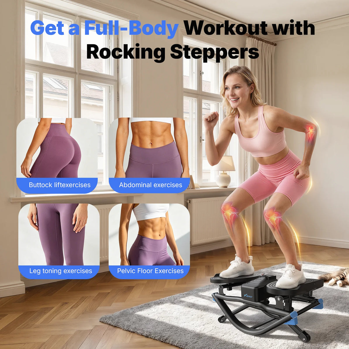 Merach Silent Rocking Stepper Dual Action Ab Twister Board