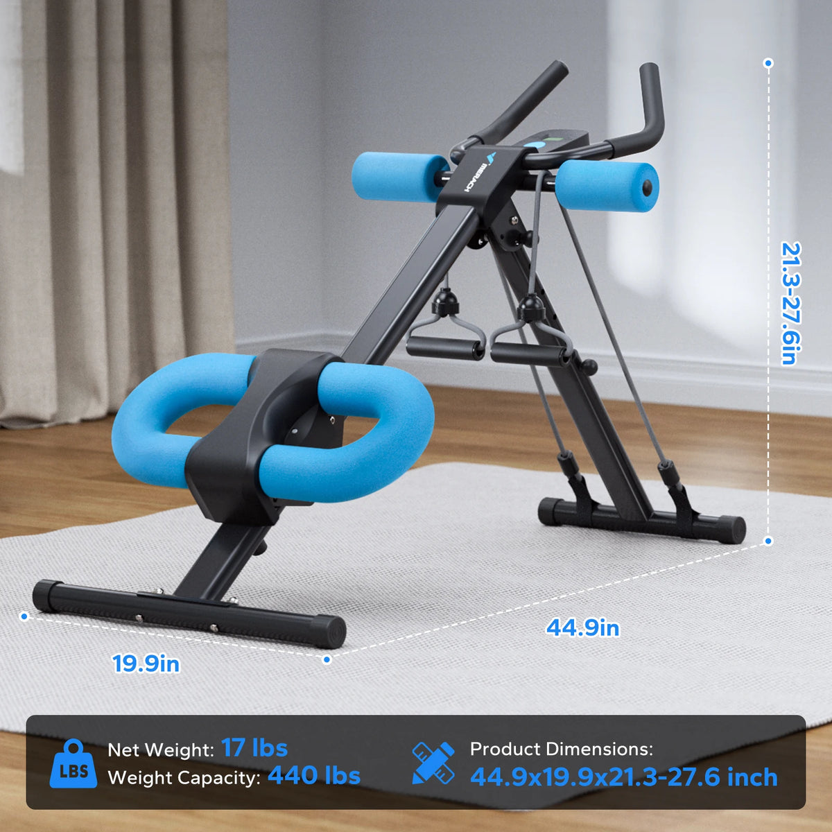 Merach Adjustable Foldable Abdominal Exercise Machine With Knee Guard