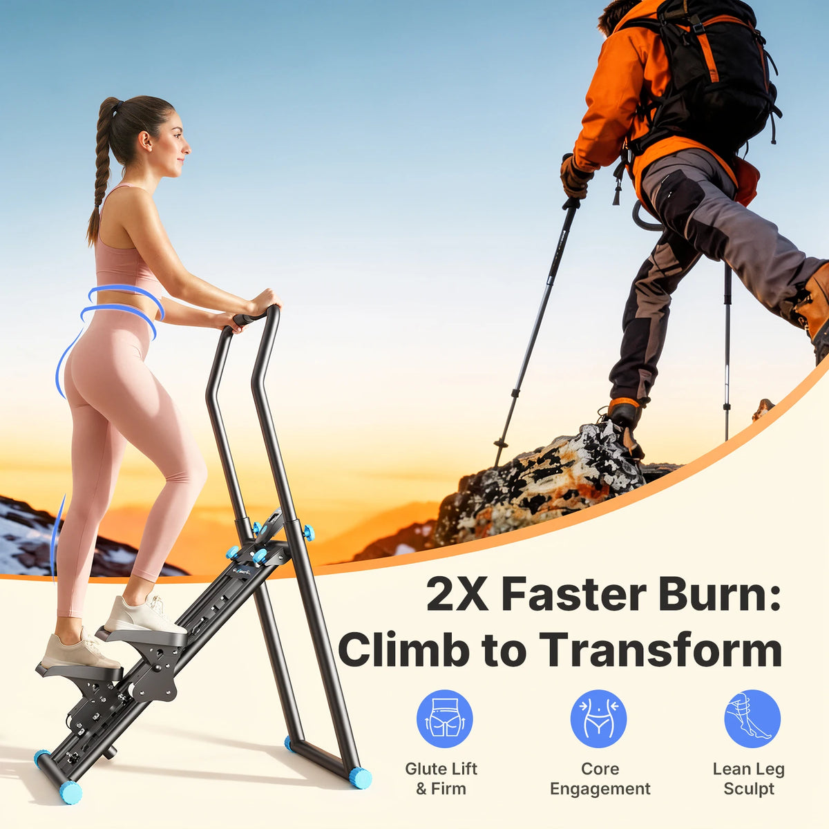 Merach Foldable Stair Stepper Adjustable Resistance Home Exercise Machine