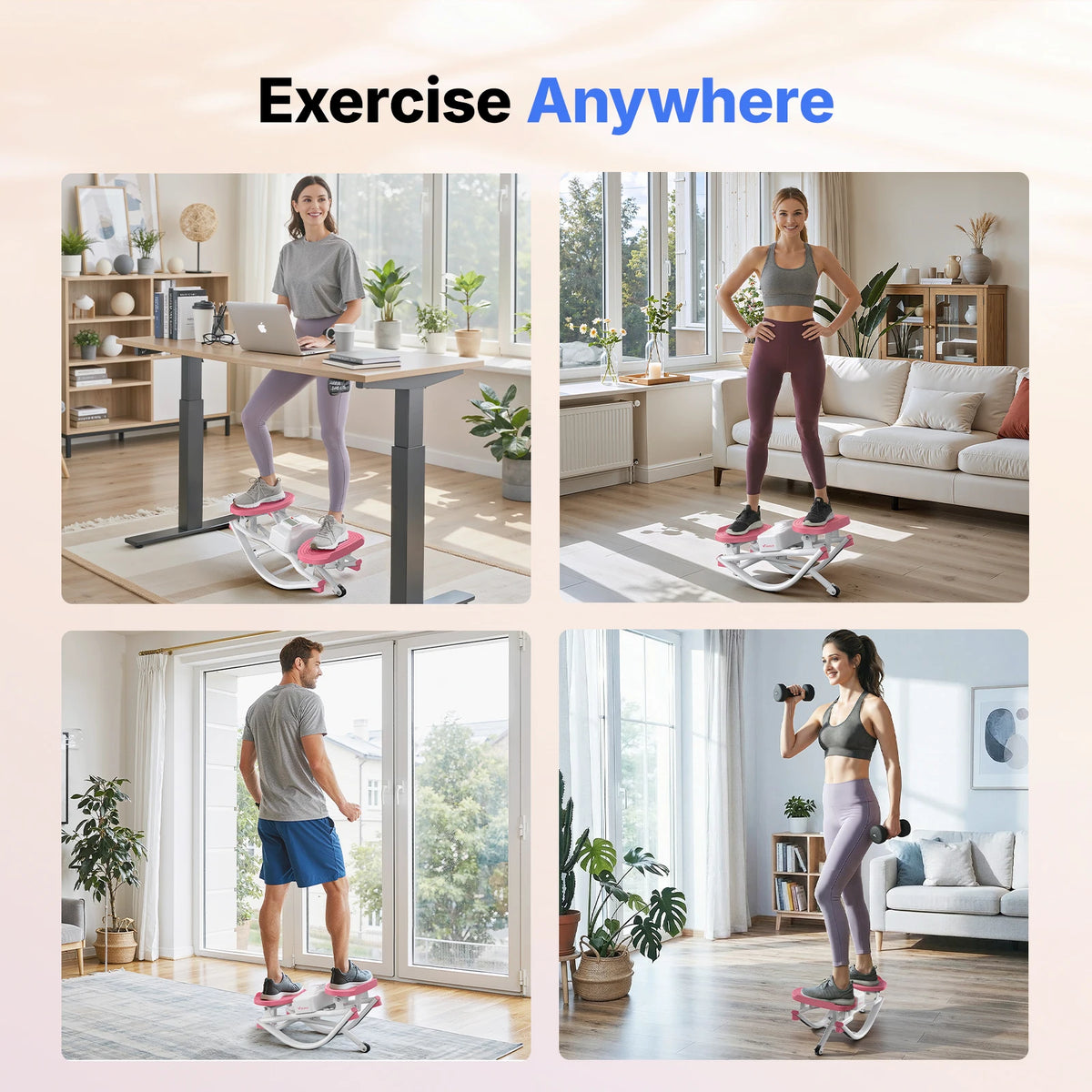 Merach Silent Rocking Stepper Dual Action Ab Twister Board