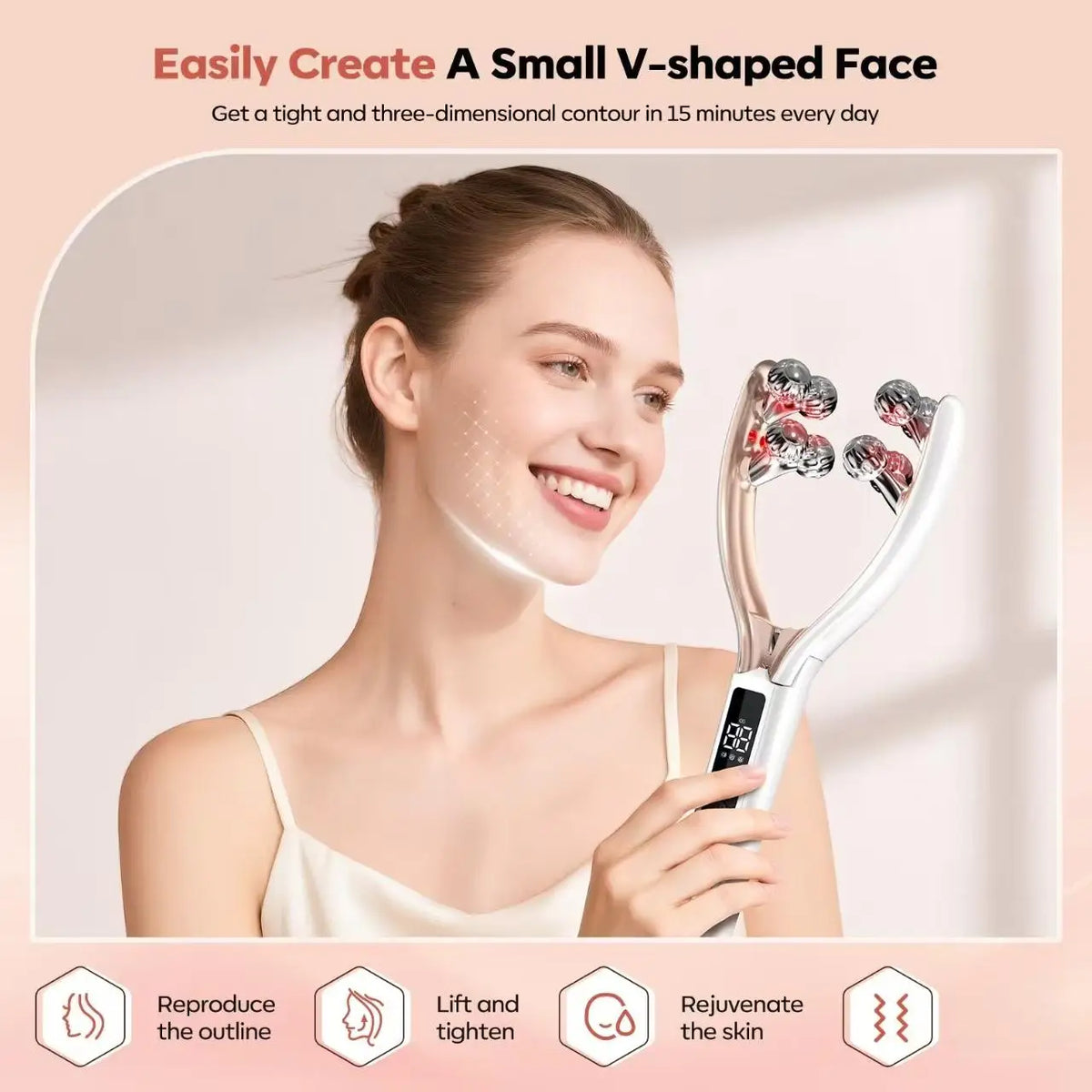 Doge Vollar Rechargeable Lymphatic Facial Massager And Neck Roller