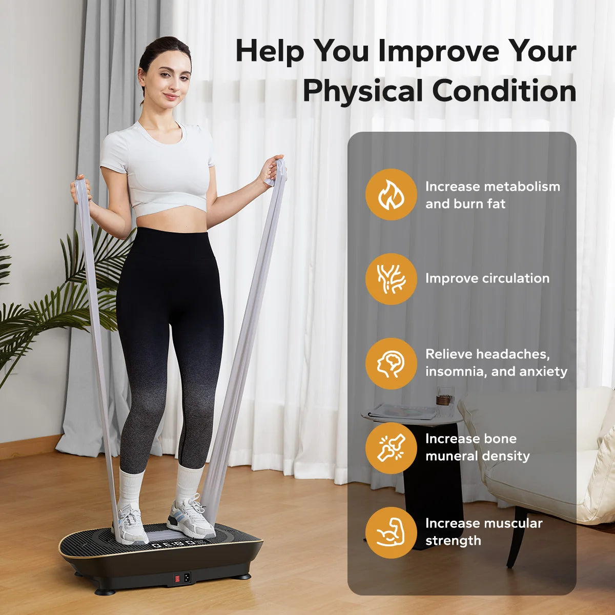 MERACH Vibration Plate Exercise Machine Whole Body Fitness Platform