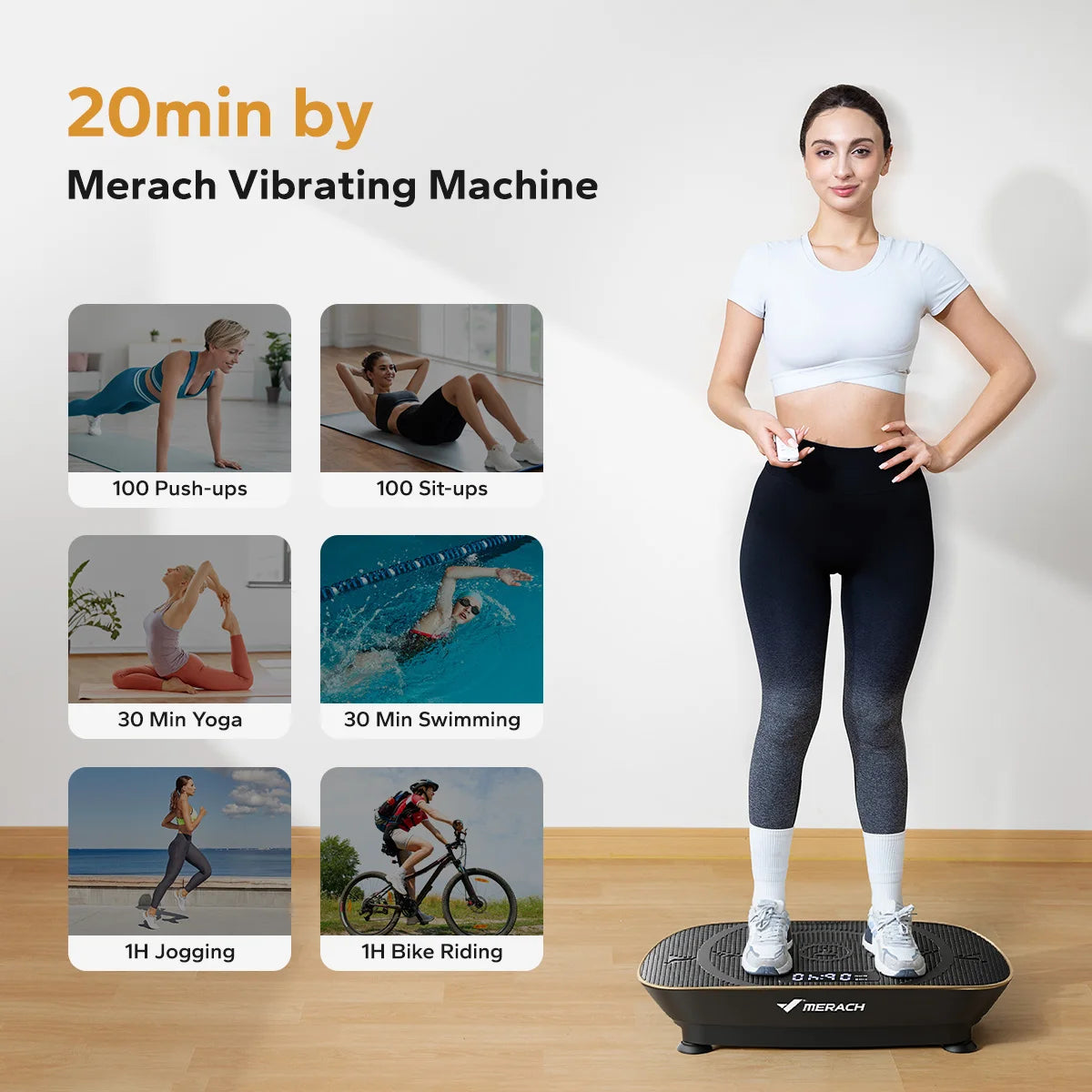 Merach Vibration Plate Exercise Machine Whole Body Fitness Platform