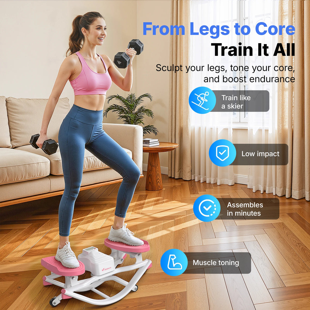 Merach Silent Rocking Stepper Dual Action Ab Twister Board