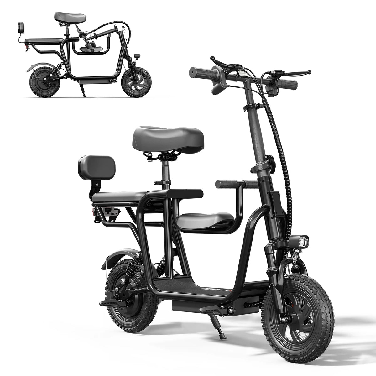 EILLEO Electric Scooter with Removable Child Seat and LCD Display
