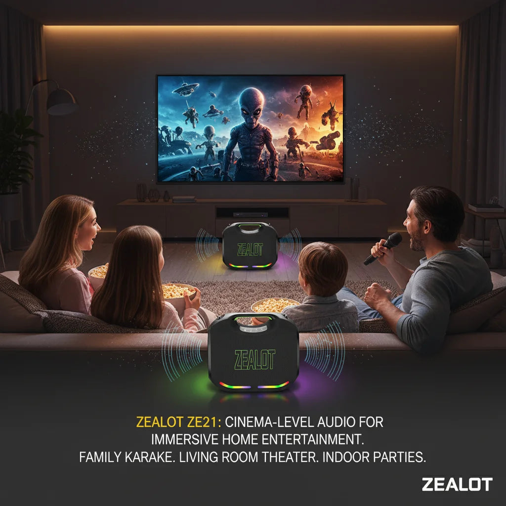 Zealot Portable Waterproof Bluetooth Speaker With Led Effects