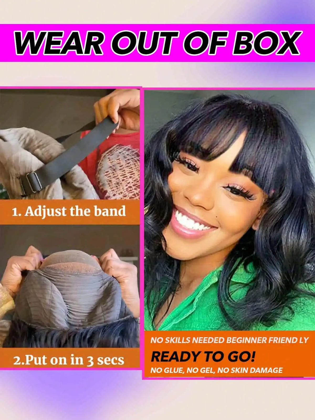 Smilegirl Body Wave HD Lace Frontal Human Hair Glueless Wig